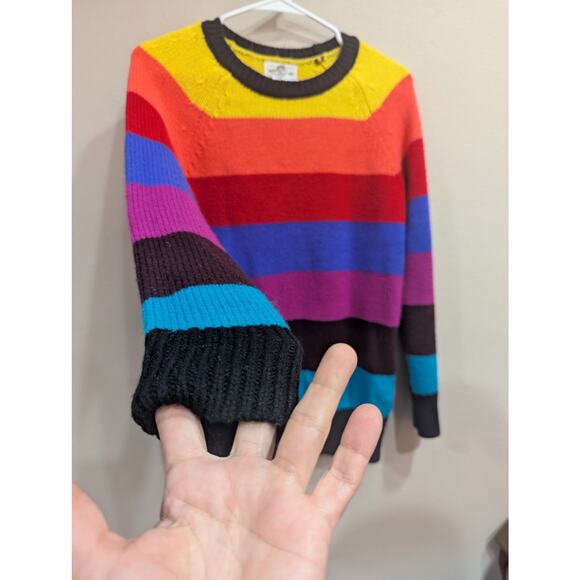 Rainbow striped long sleeve knit sweater by For the Republic size Small - Picture 4 of 9
